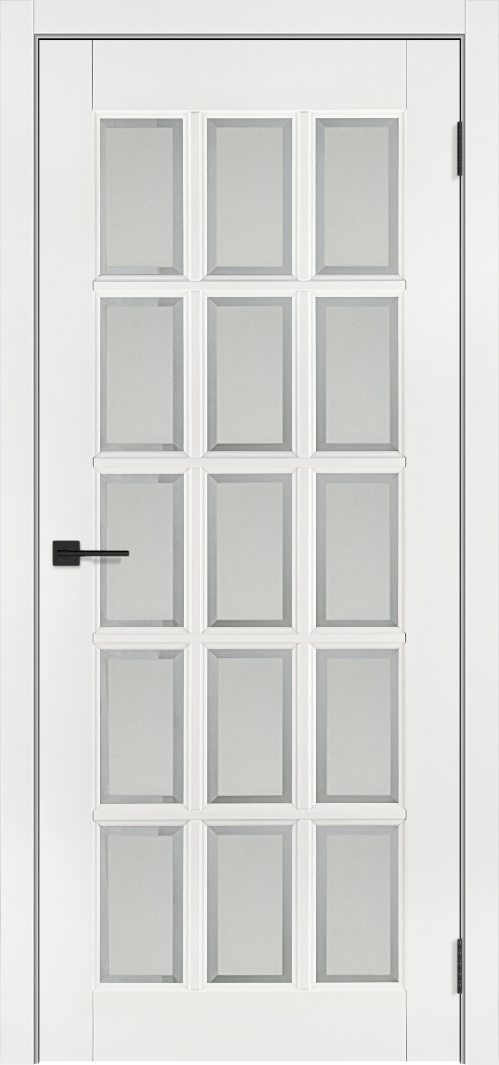 Межкомнатная дверь Tandoor «Английская решетка» остекленная, белая, массив сосны