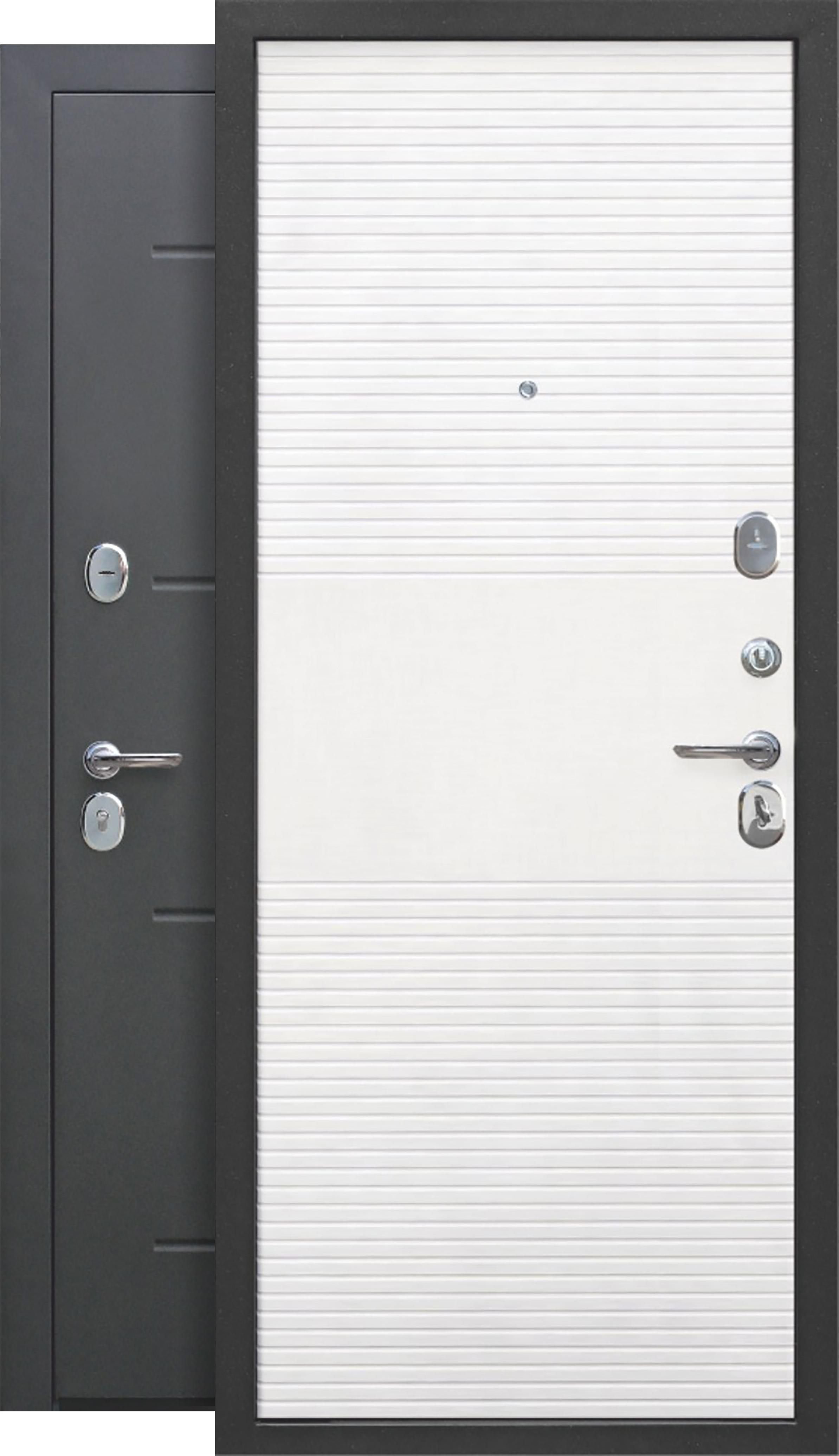 Входная дверь «Гарда муар» 7,5 см серебро Белый ясень