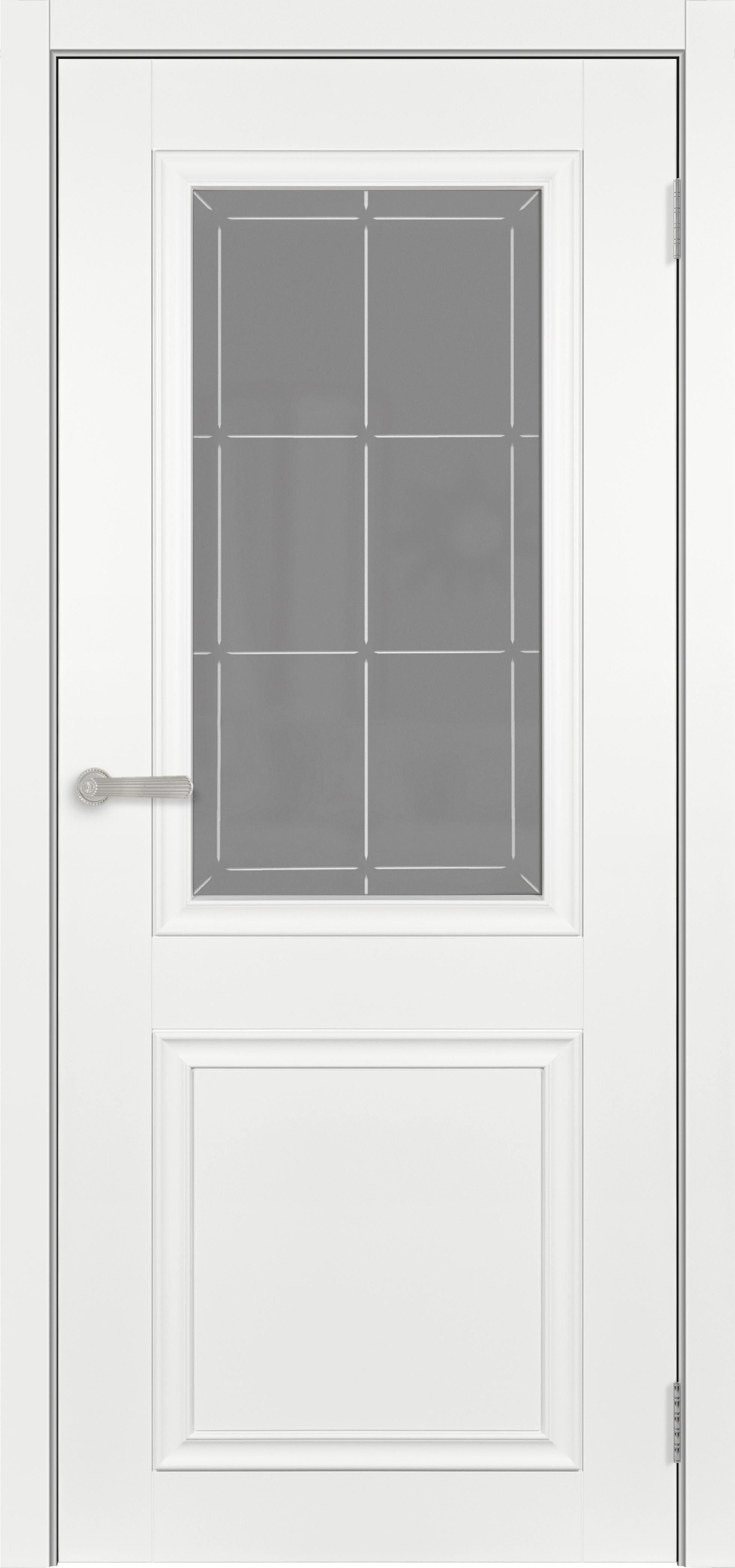 Межкомнатная дверь со стеклом Прага-2, эмаль белая