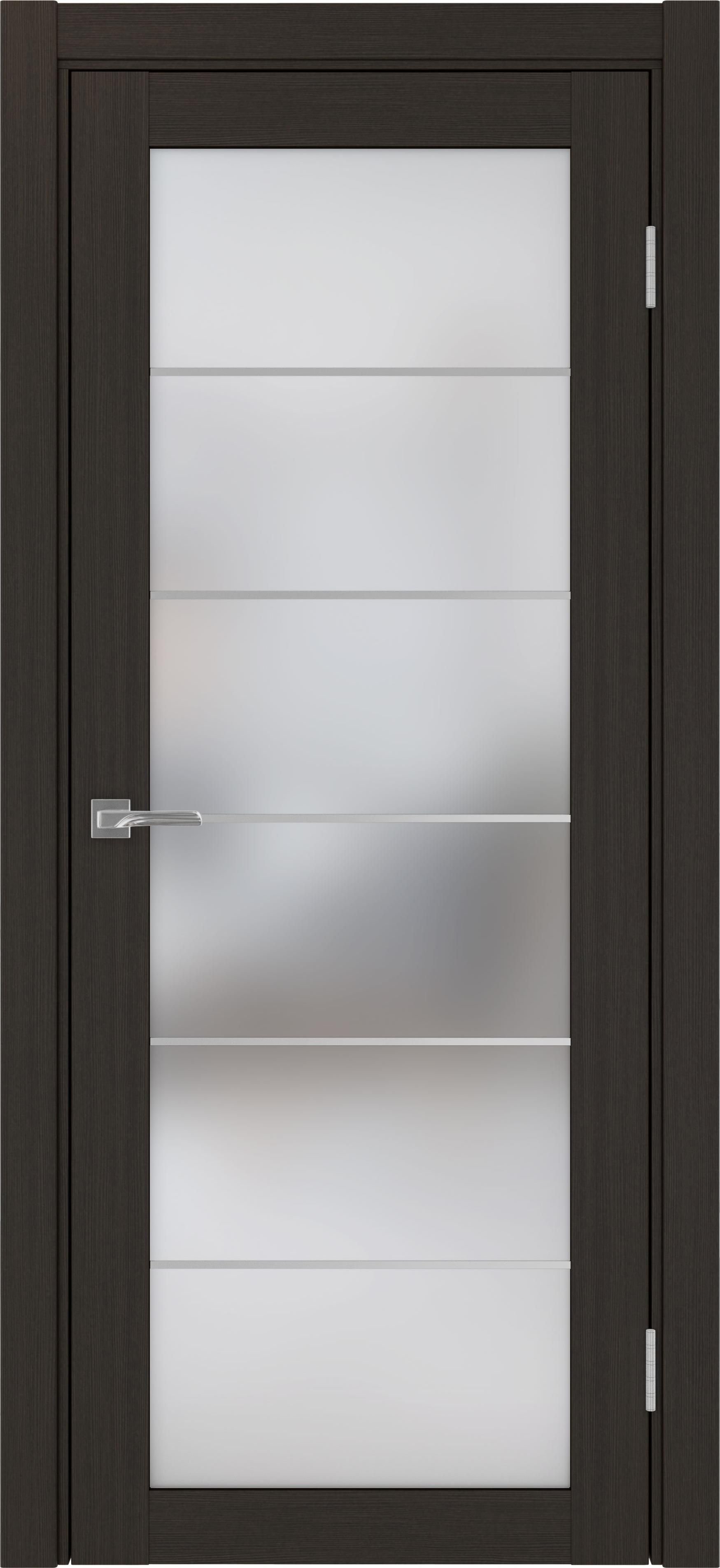 Межкомнатная дверь «Турин 501.2 АСС Венге» стекло сатин с алюминиевыми молдингами